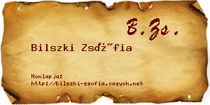 Bilszki Zsófia névjegykártya